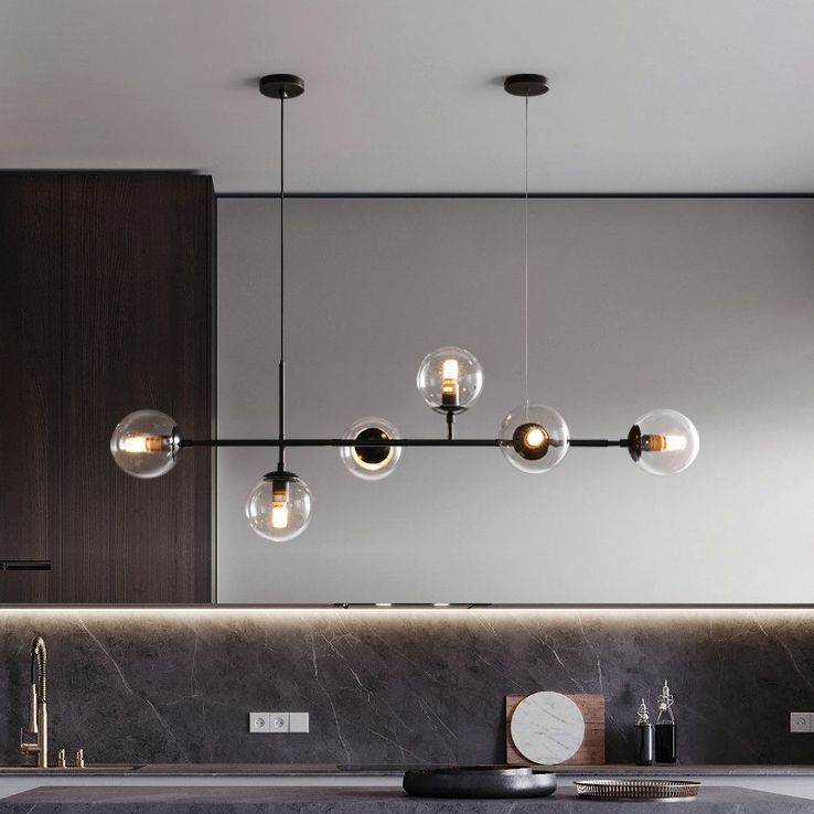 Modern Island Light Minimalist Glass Hanging Light for Dining Room