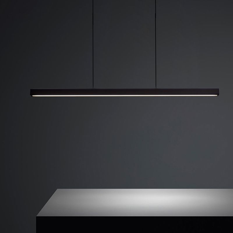 Rectangle moderne LED Island Chandelier 1-Light Office Pendant Lighting avec une teinte acrylique