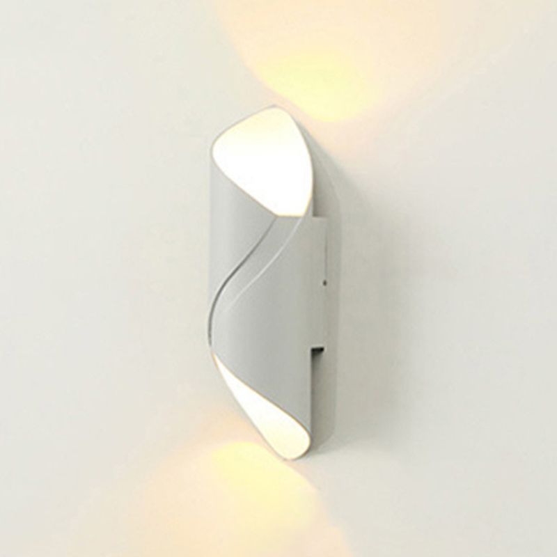 2-Lights Sconce Lights Modern Style Wrapped Aluminum Wall Lamps in Black and White