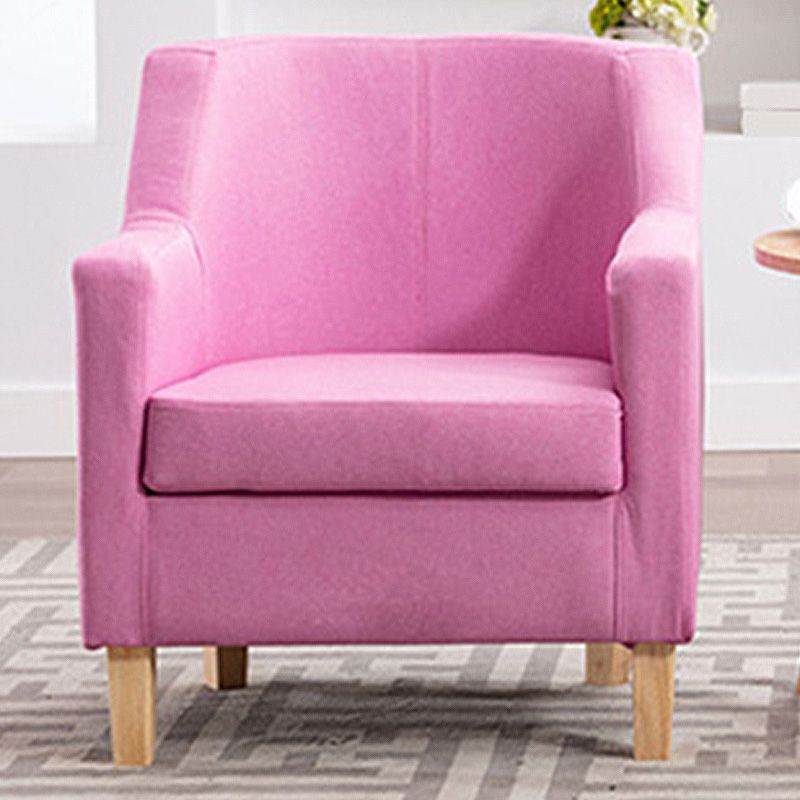 27.5"Wide Linen Arm Chair with Pillow Back and Basic Four Legs