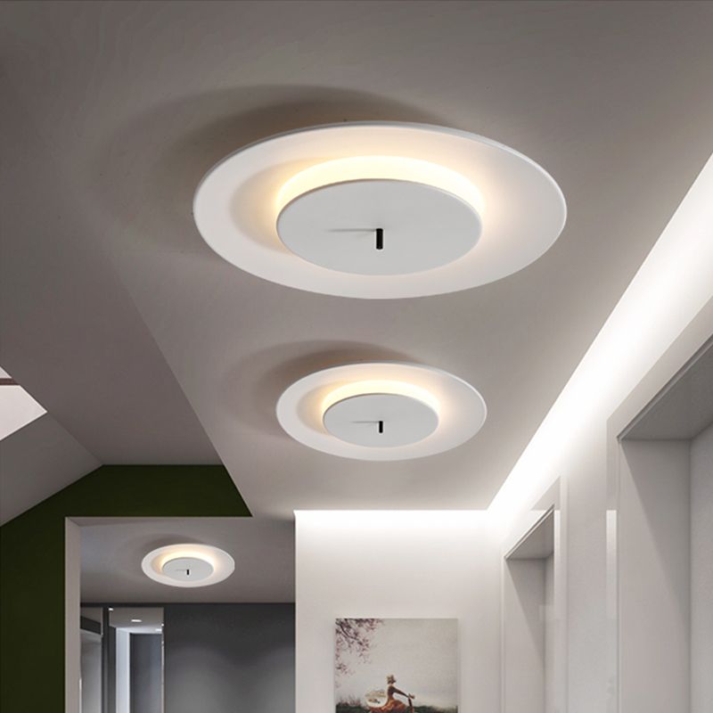 Modern Nordic LED Flush Mount Wrought Iron Macaron Ceiling Fixture with Acrylic Shade