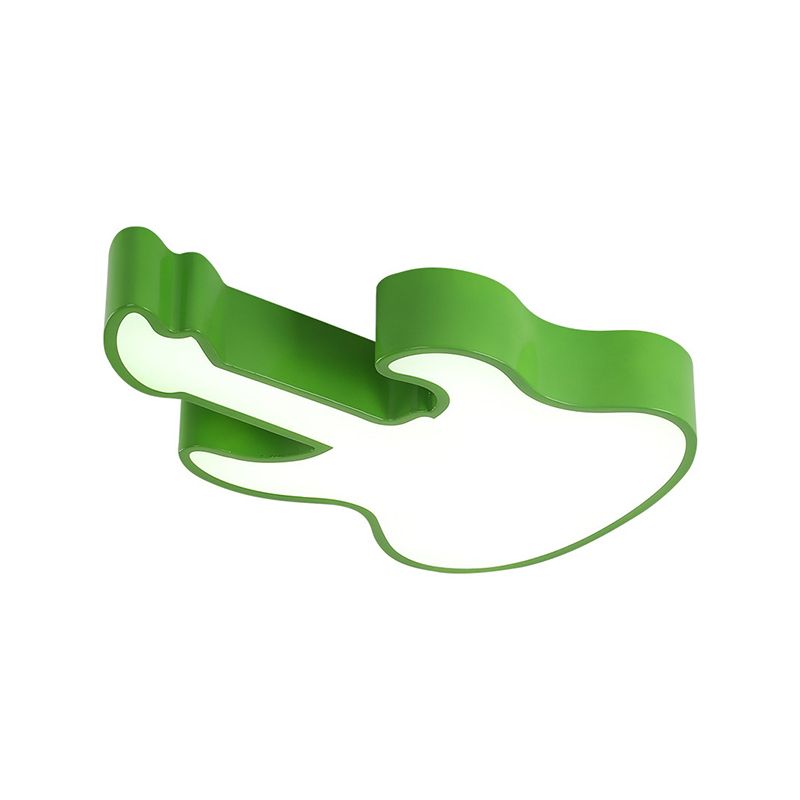 Guitar Flush Ceiling Light Kids Style Metal LED Kindergarten Ceiling Lighting