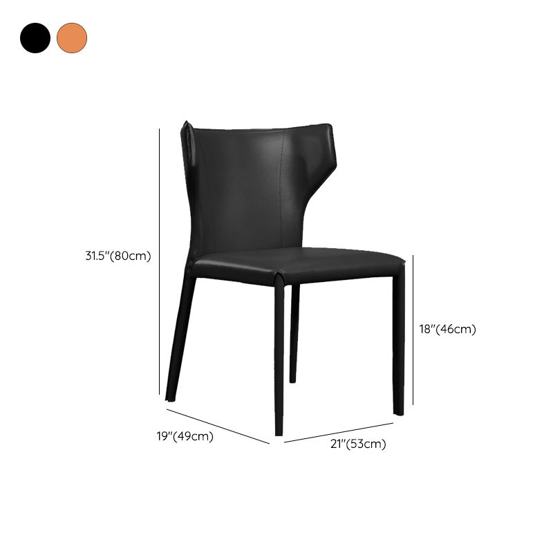 Contemporary Faux Leather Kitchen Chairs Wingback Side Chairs