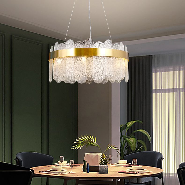 Simplicidad moderna Tambre de tambor lámpara de estar de múltiples luces múltiples accesorio de iluminación de sala de estar