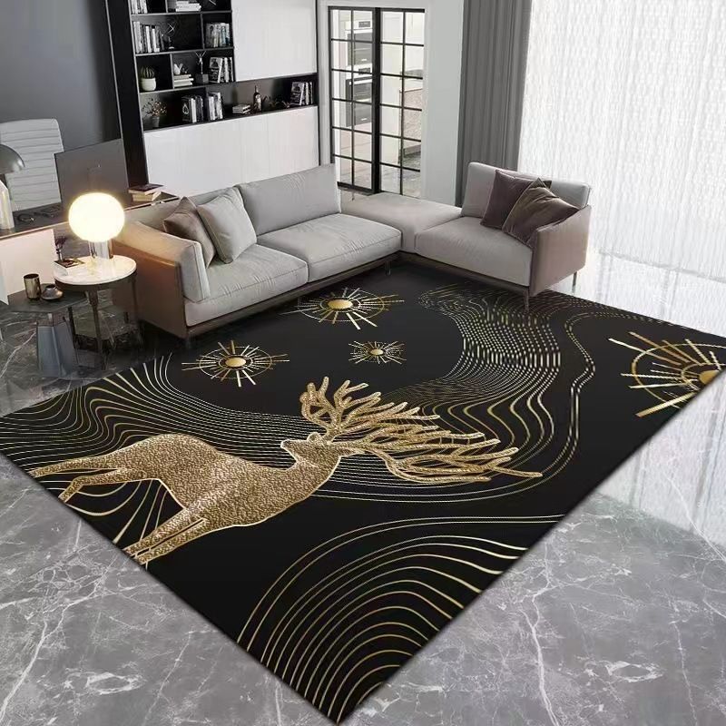Minimalist Carpet Modern Abstract Print Rug Polyester Anti-Slip Carpet for Living Room