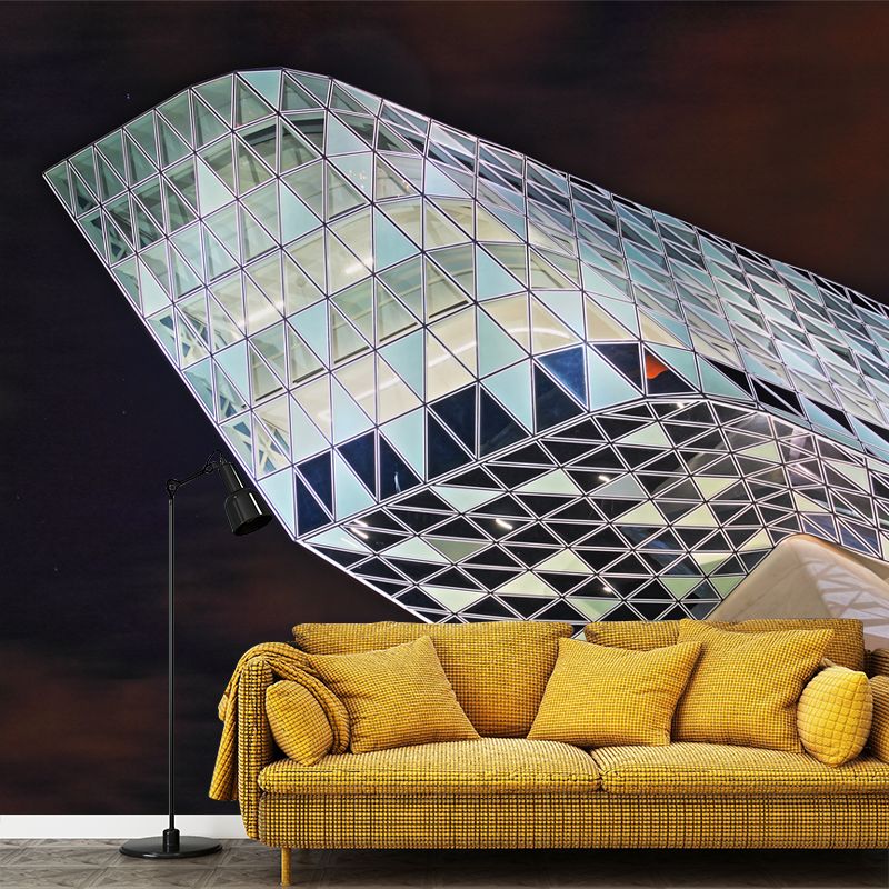 Belgium Architecture Mural Decal Water Resistant Wall Covering for Meeting Room