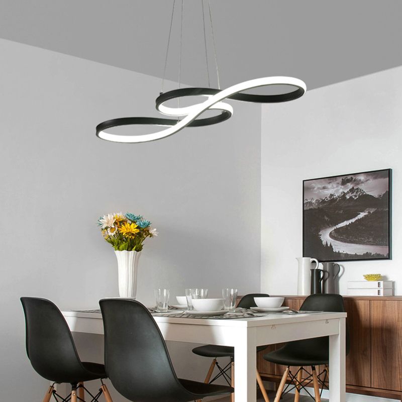 Musical Note Island Chandelier Lights Simplicity Acrylic Chandelier Lighting Fixtures for Living Room