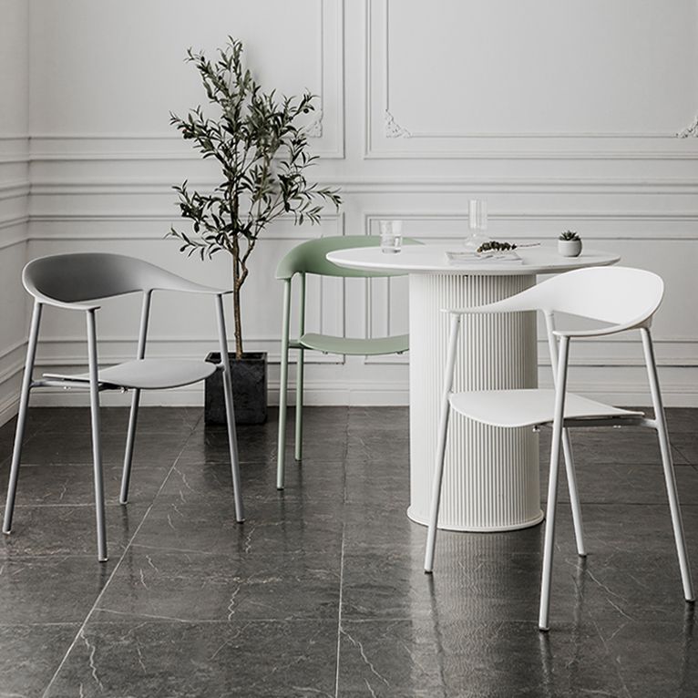 Contemporary Style Dining Chairs Arm Chairs with Metal Legs for Home