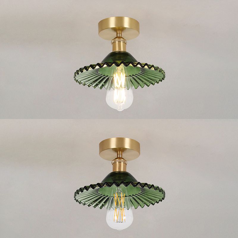 Éclairage semi-encastré évasé en verre, style simple, pour allée