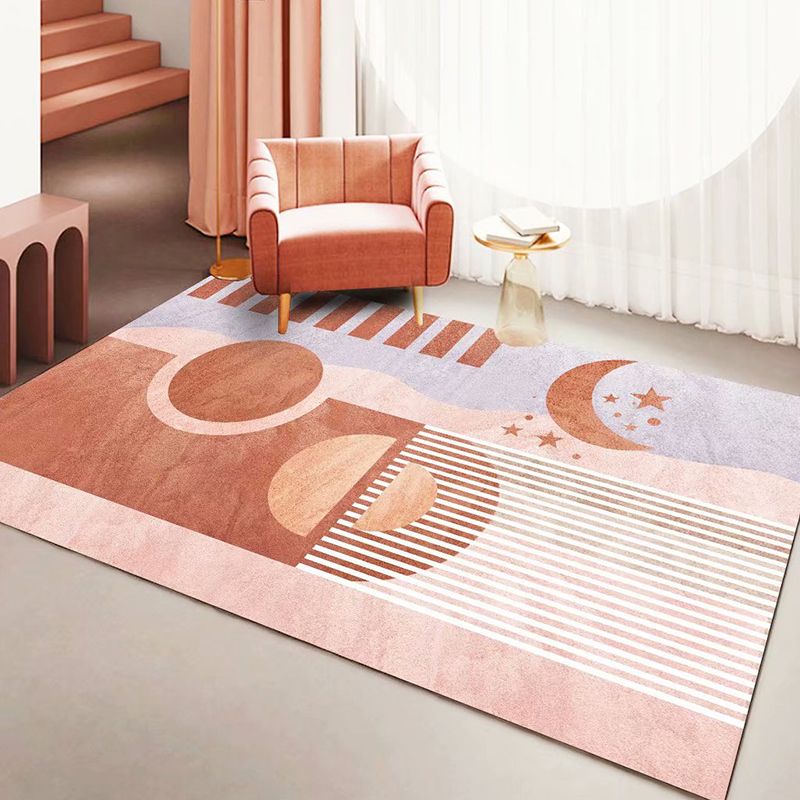 Dark Green Modern Rug Polyester Color Lump Rug Stain Resistant Rug for Living Room