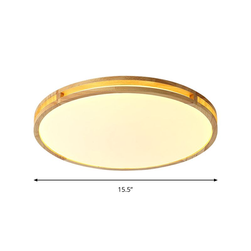 14 "/16" /19.5 " Dia Cerchio Flush Montaggio Legno Beige LED Flush Montaggio Lampada con Acrylic Diffuser