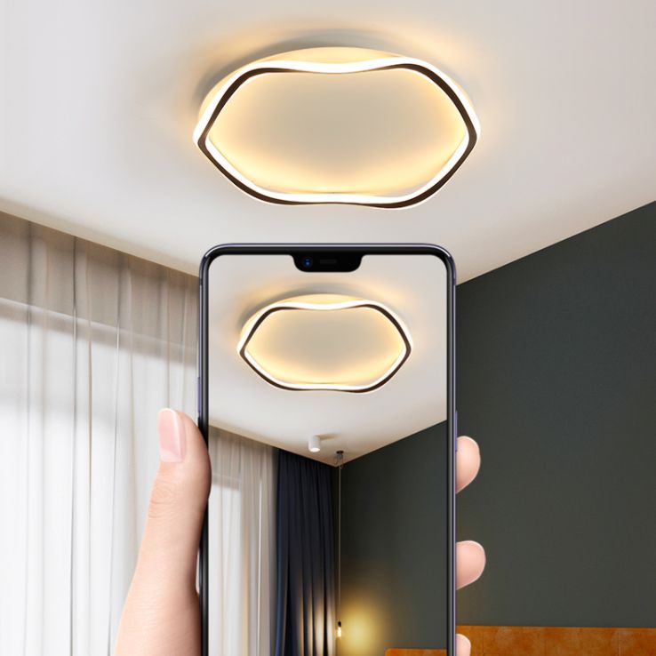Minimalism Metal LED Ceiling Mounted Light Circle 1-Light Flush Light for Bedroom