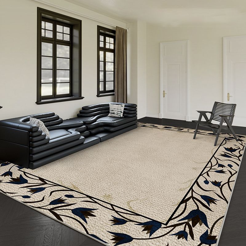 Geometric Pattern Rug Polyester Indoor Rug Non-Slip Carpet for Living Room and Bedroom