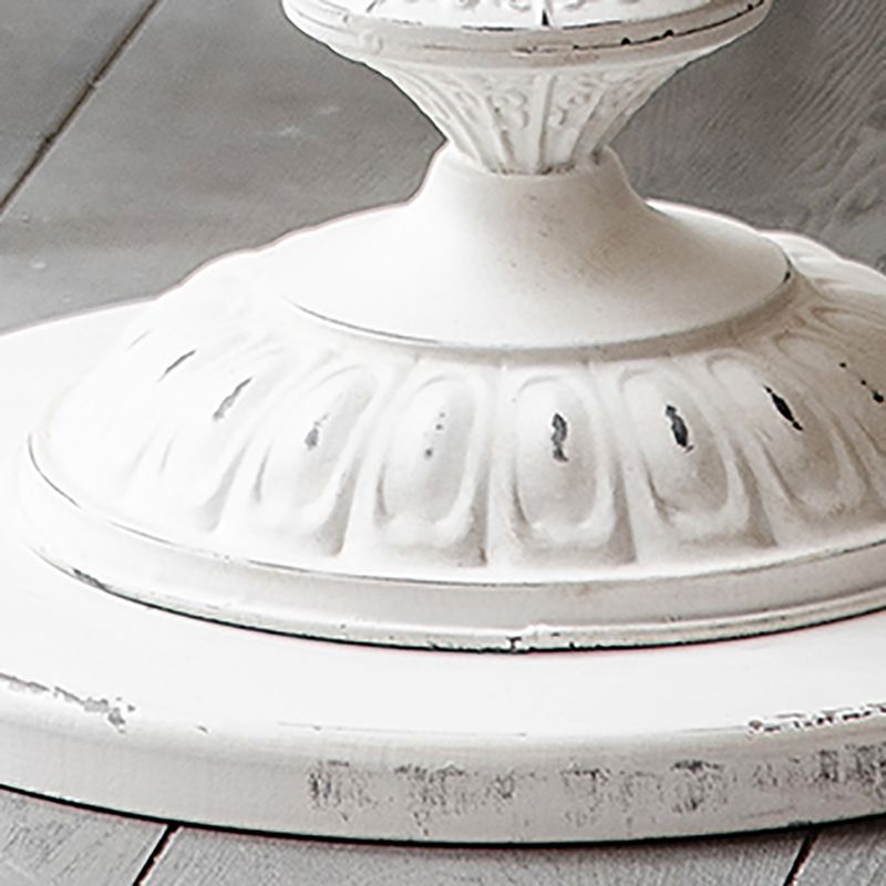 French Country Distressed Cocktail Table Wooden Round Top Shape Coffee Table