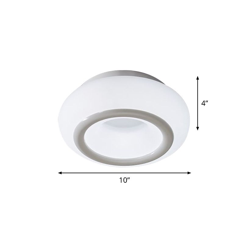 White Bean LED Ceiling Lamp Simplicity Acrylic Flush Mount Lighting in 3 Color Light