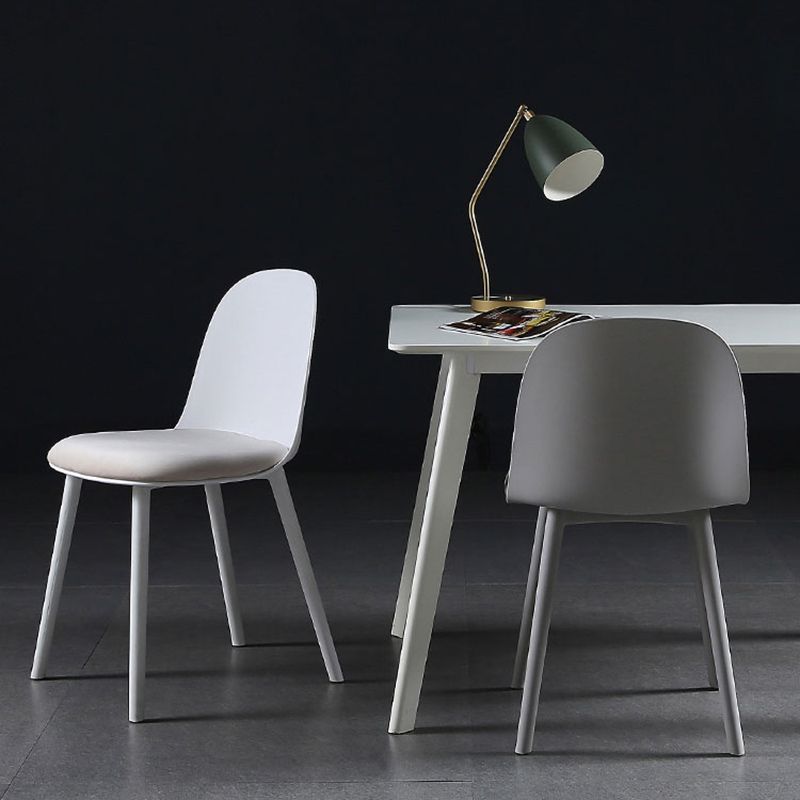 16'' Wide Dining Side Chairs Modern Plastic Indoor-Outdoor Solid Back Chair