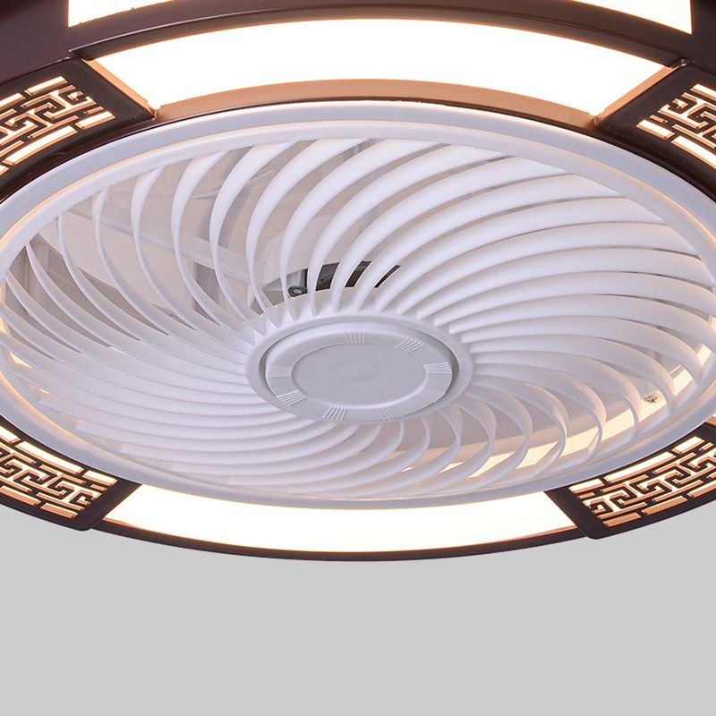 Trommelförmige LED -Deckenlüftungslampe Moderne Metallic LED Semi Flush Leuchte