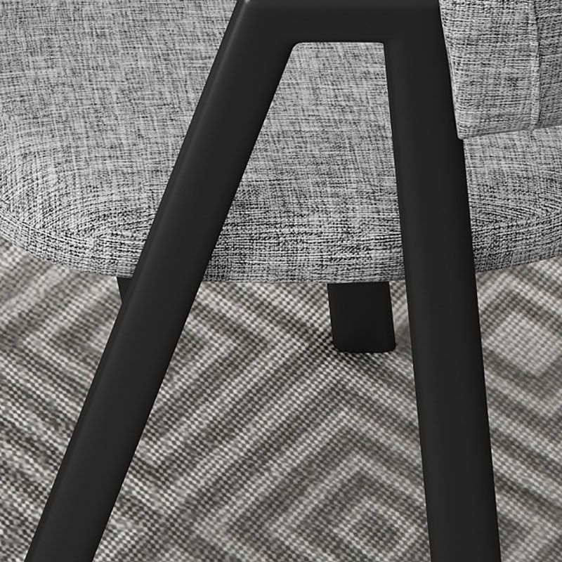 Modern Style Iron Arm Chair Open Back Dining Side Chair with Upholstered