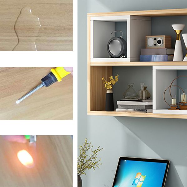 Modern Artificial Wood Bookcase Wall Mounted Bookshelf for Any Room