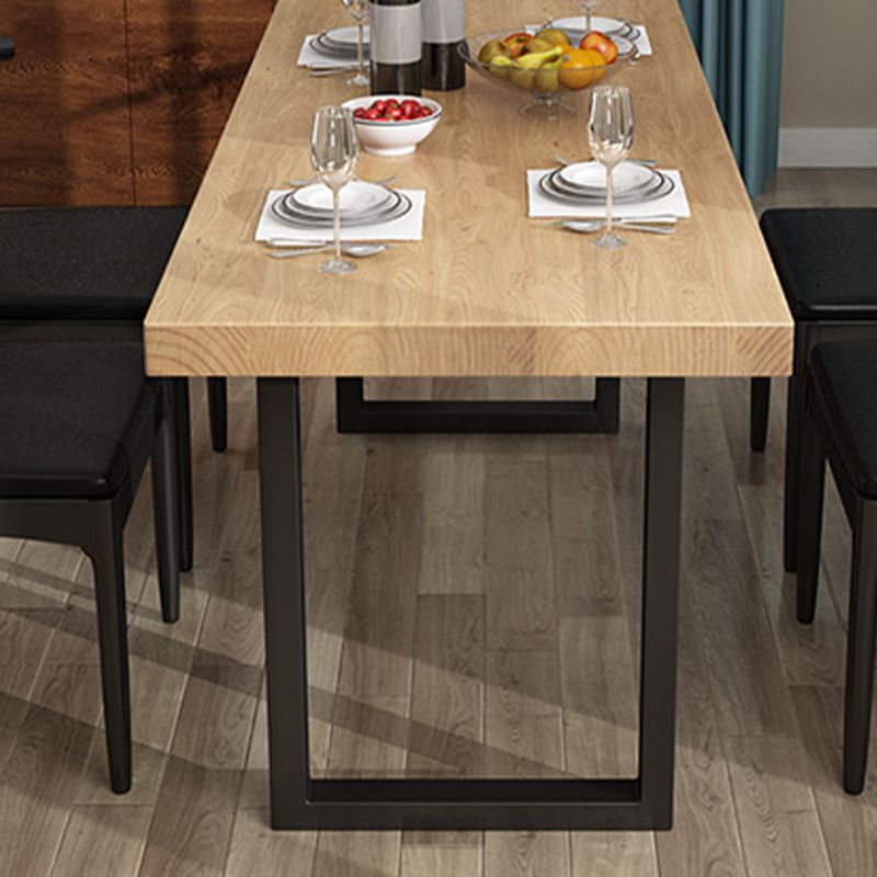 Industrial Natural Dining Site Table Rectangle Metal Sled Dining Table