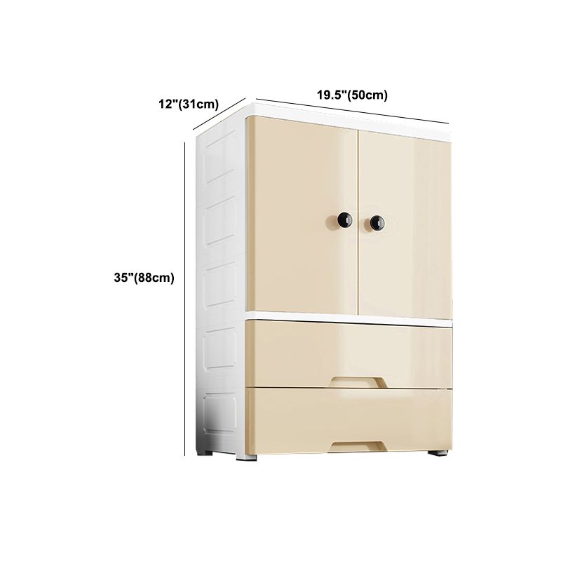 Contemporary Wardrobe Armoire Plastic Wardrobe Closet with Legs