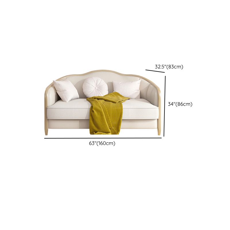 French Country Faux Leather Sofa with Ottoman Included in Wood