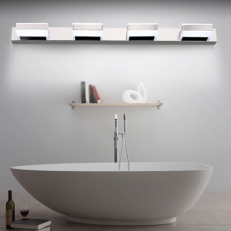 Metal Square Vanity Wall Sconce Modern Style Multi Lights Vanity Lighting Fixtures