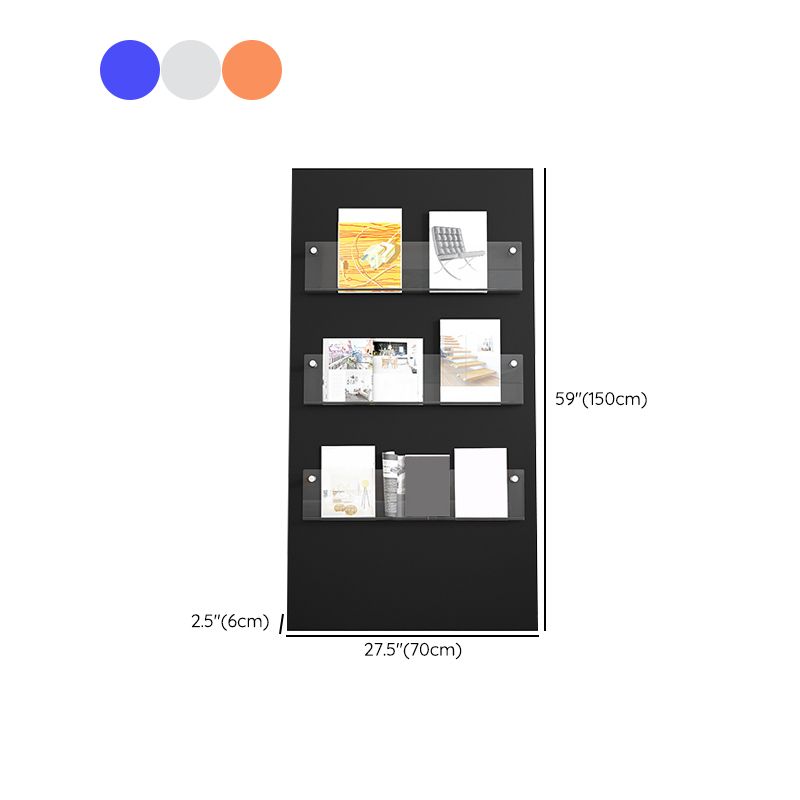 Modern Closed Back Bookshelf Acrylic Bookcase for Study Room with Shelves