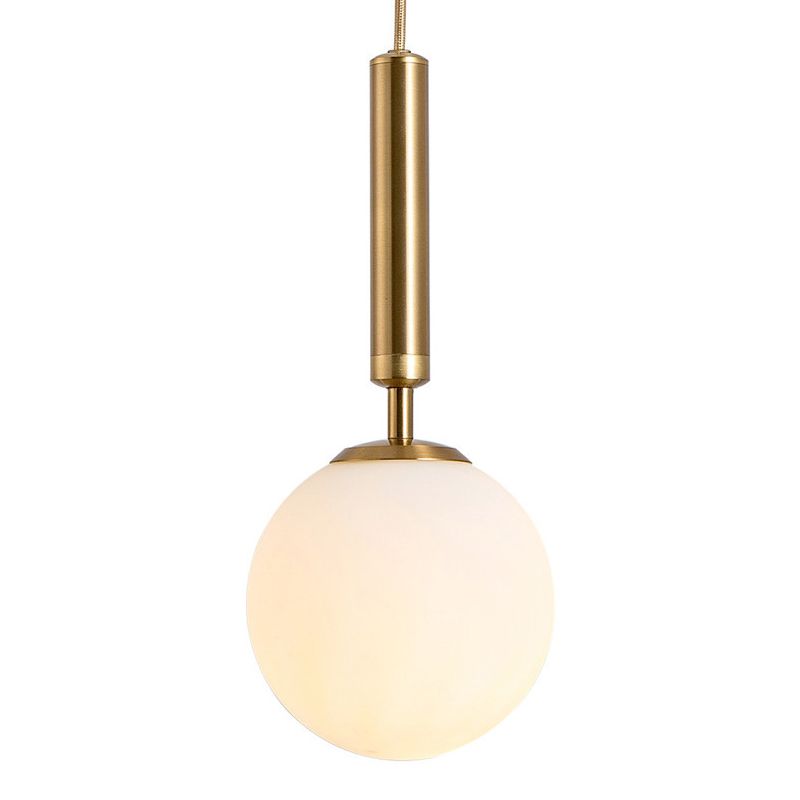 1 Light Sphere Pendant Lighting Mid-Century Modern White Glass Pendant Lighting Fixtures for Restaurant