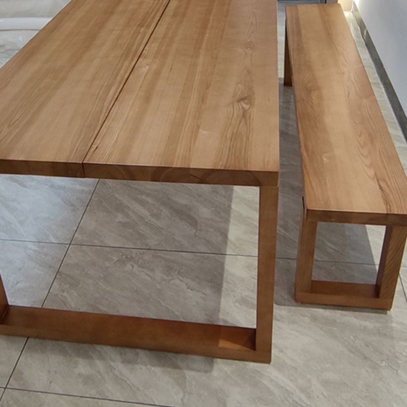 Solid Wooden Dining Table Rectangle Shape Dinner Table for Living Room