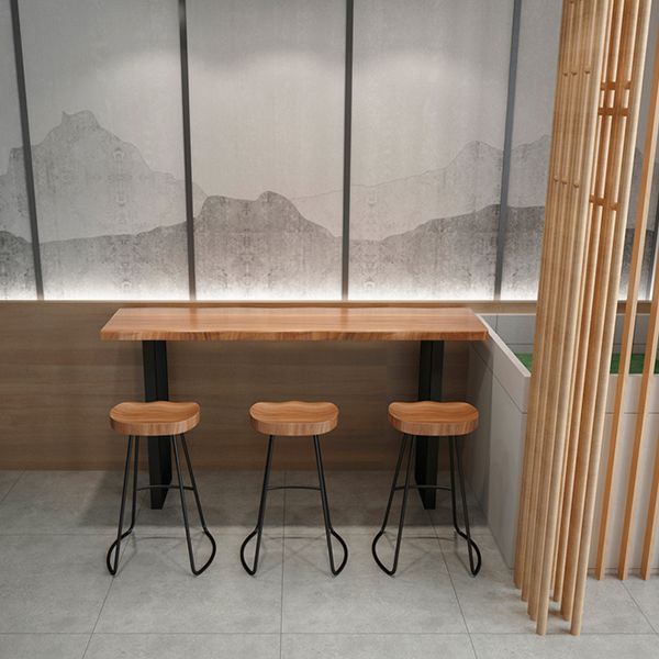 Industrial Style Rectangle Bar Table Solid Wood Bar-Height Bar Dining Table