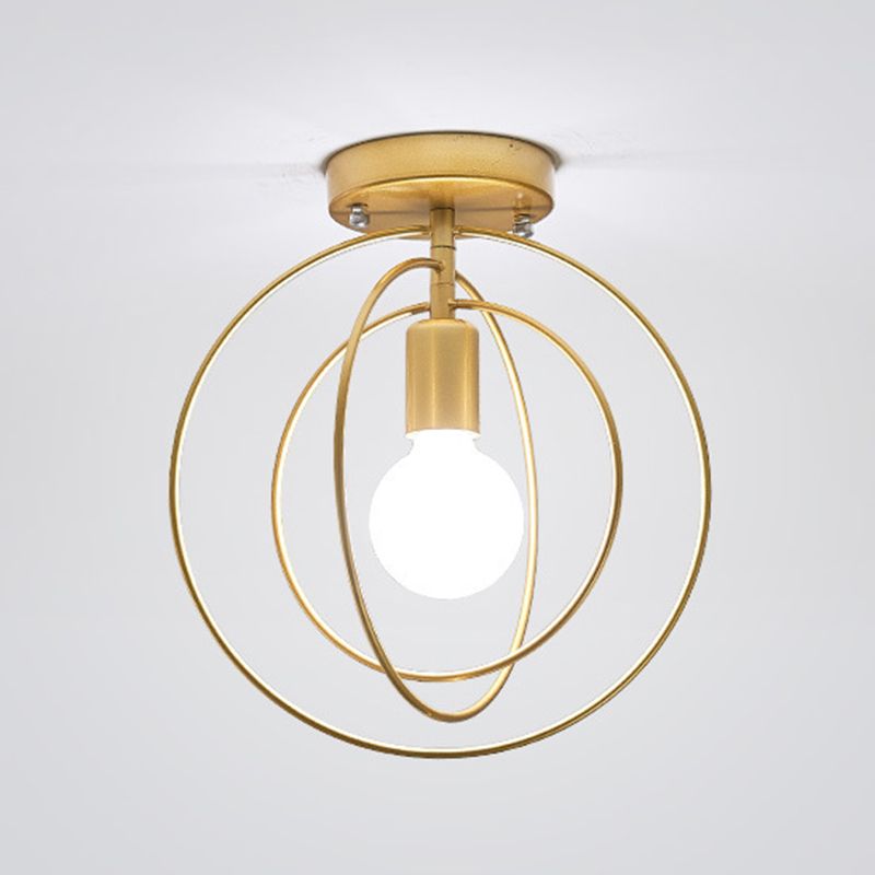 Modern Semi Flush Mount Lighting 1 Light Metal Semi Flush