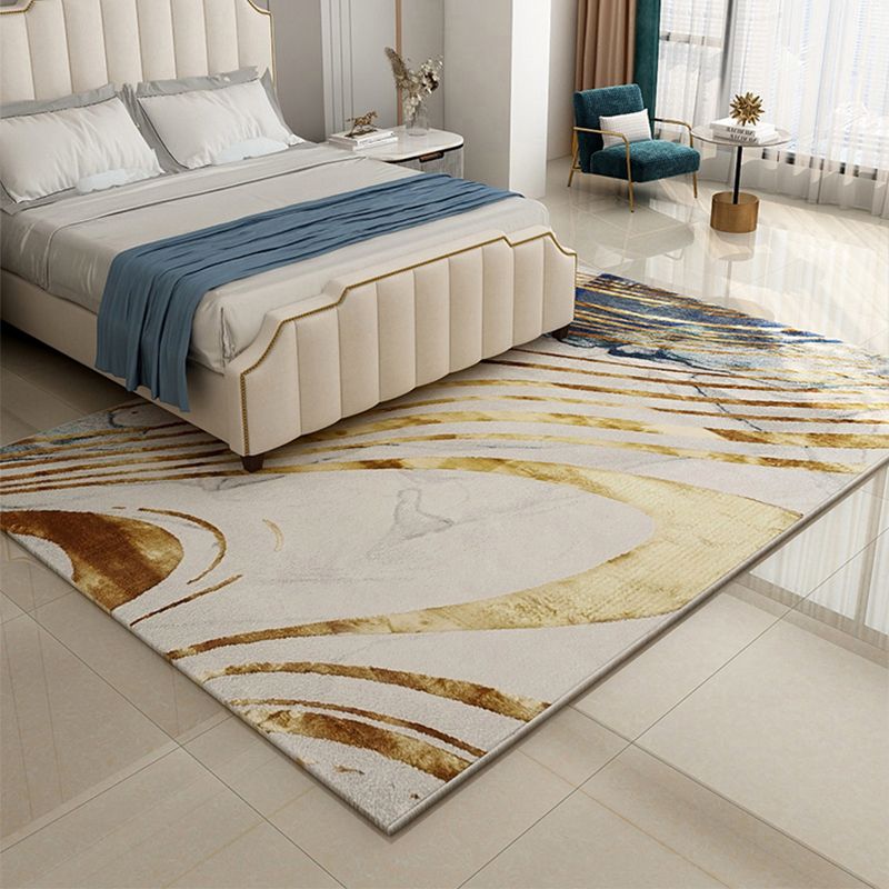 Multi Colored Funky Rug Polyster Abstract Pattern Indoor Rug Non-Slip Pet Friendly Easy Care Carpet for Bedroom