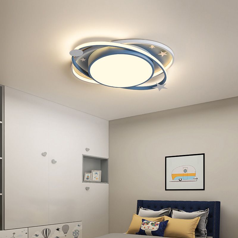 Lámpara de techo LED contemporánea con pantalla acrílica, lámpara de montaje empotrado para habitación infantil