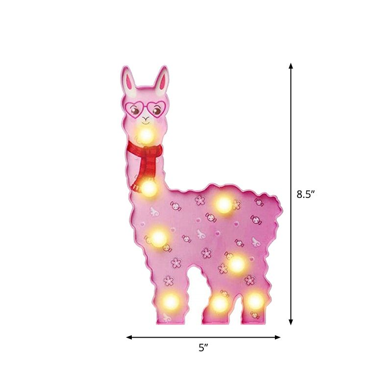 Plastic Alpaca Night Lighting Contemporary Battery Operated LED Wall Night Lamp for Girls Room