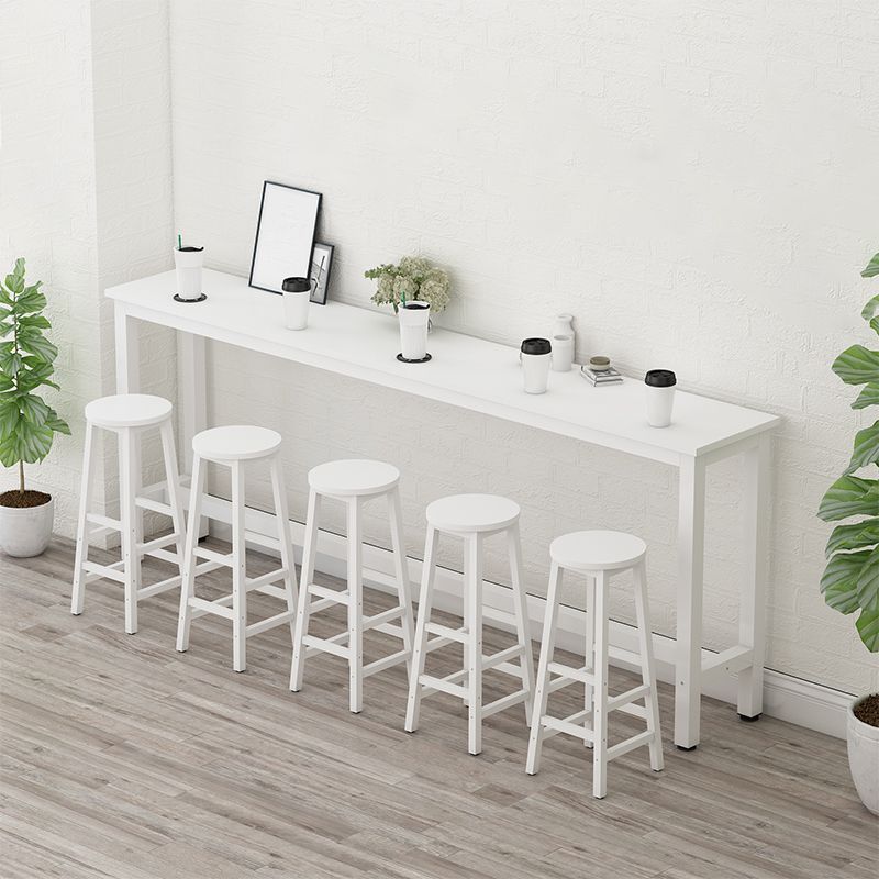 Modern Artificial Wood Bar Table Rectangle Table Metal Base for Cafe