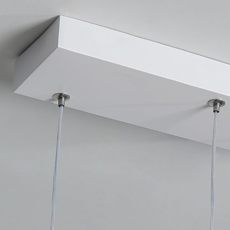 3-Light Modern Style White LED Statement Linear Kitchen Island Light