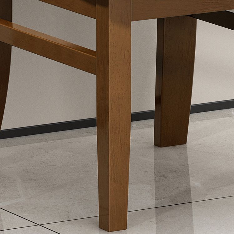 Contemporary Dining Room Rubberwood Slat Back Armless Dining Chair