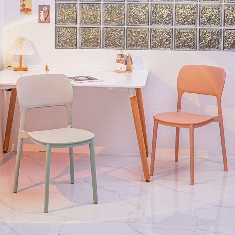 Sillas de comedor de estilo moderno, cocina de plástico, silla lateral sin brazos