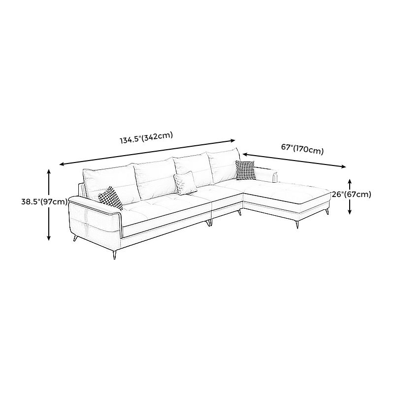 Quadratarm Kissen Rücken entfernbarer Kissen 4-Sitz-L-Form-Sofa