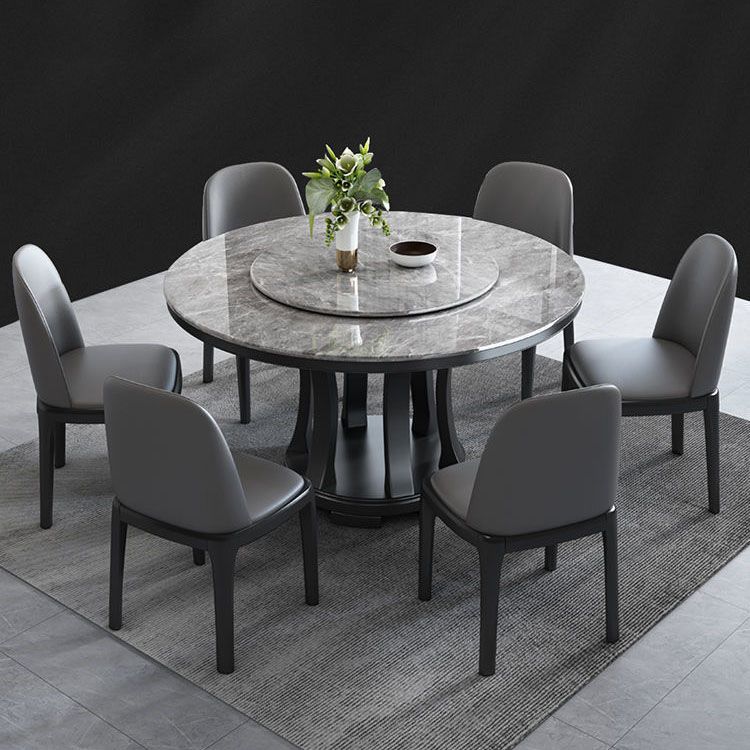 Rubberwood Solid Wood Pedestal Dining Table Convertible Dining Table