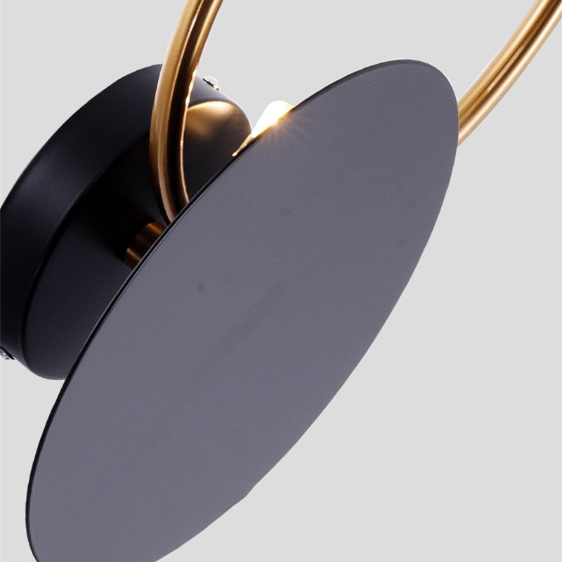 Modern 2-Light Golden/Black Vanity Light Shaded Bathroom Wall Light Sconces