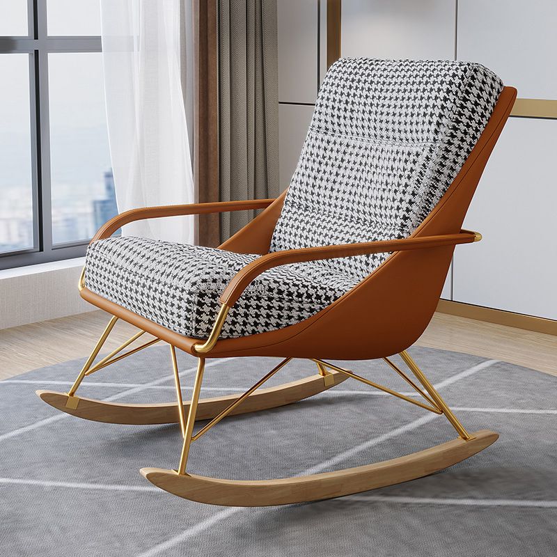 Glam Style Mother Feeding Sofa Rocking Chair Indoor Rocking Chair with Ottoman