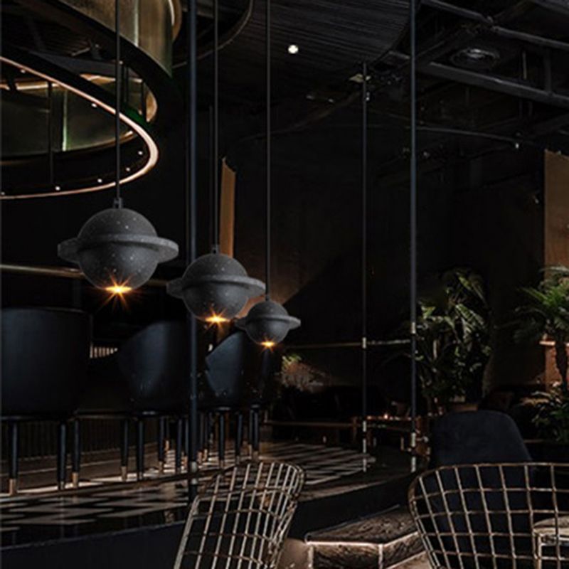 Colgante de iluminación en forma de redonda cemento moderno 1 colgante de caída de luz