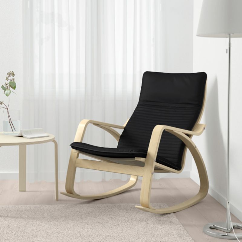 Contemporary Rocking Chair Birch Upholstered Solid Color Indoor Rocking Chair