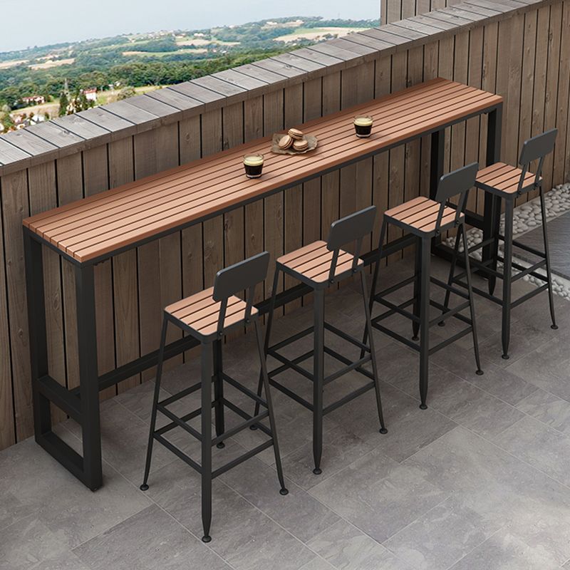 Rectangle Bar Dining Table Industrial Wood Counter Height Dining Table