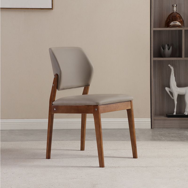 Upholstered Kitchen Side Chair Modern Style Open Back Armless Chair