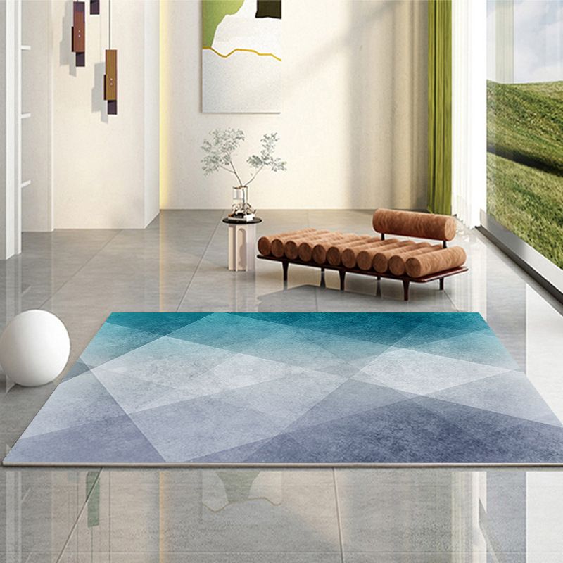 Geometric Indoor Rug Simple Polyester Stain Resistant Area Rug for Living Room