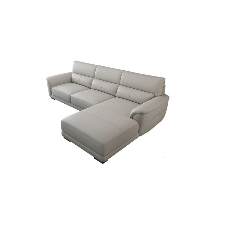 Nordic Style Leather Upholstery Sofa Bed with Inverted Armrest Cushioning