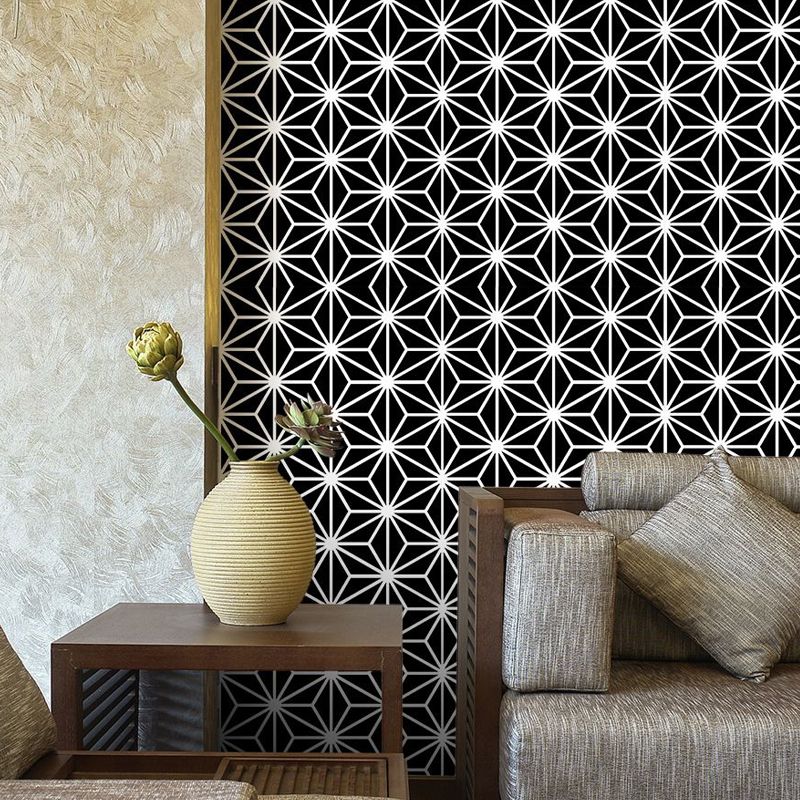 Abstract Geometric Wallpaper Panels Contemporary Stick On Living Room Wall Art, 4' x 20.5"